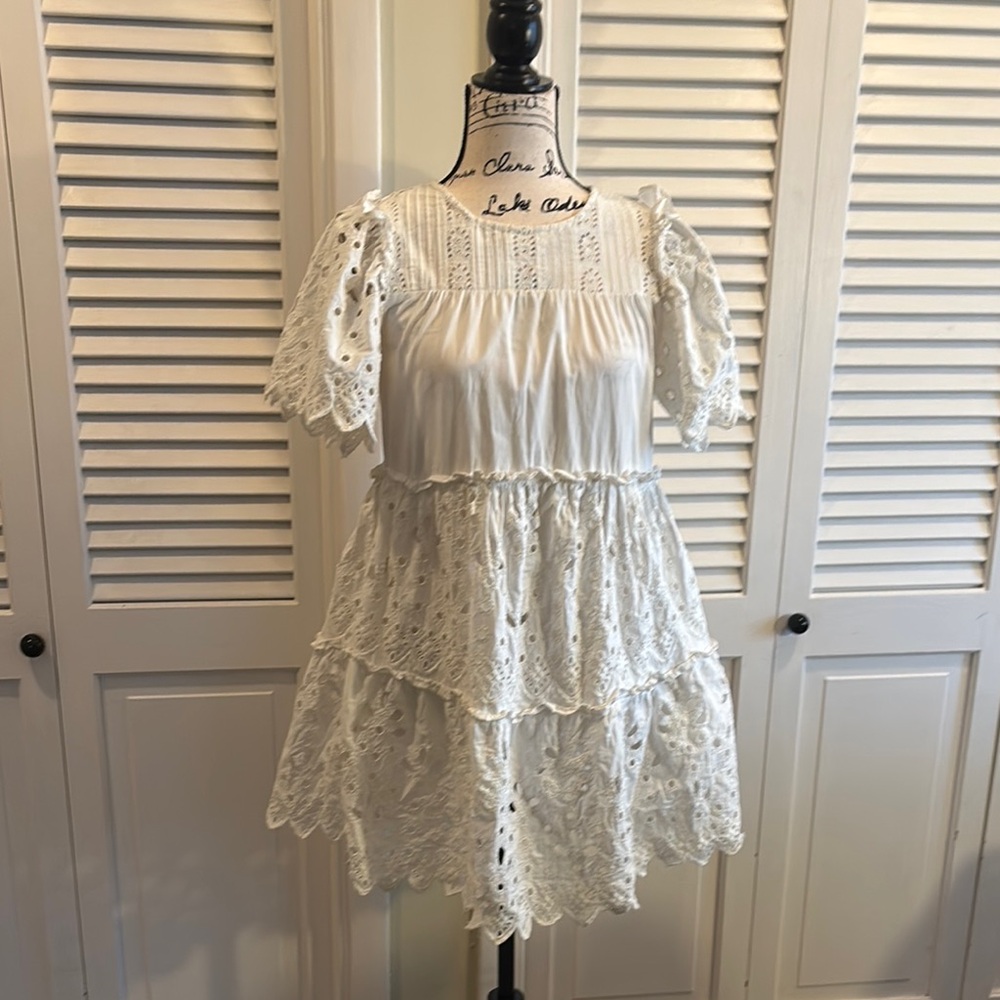 Sea New York White Eyelet Dress